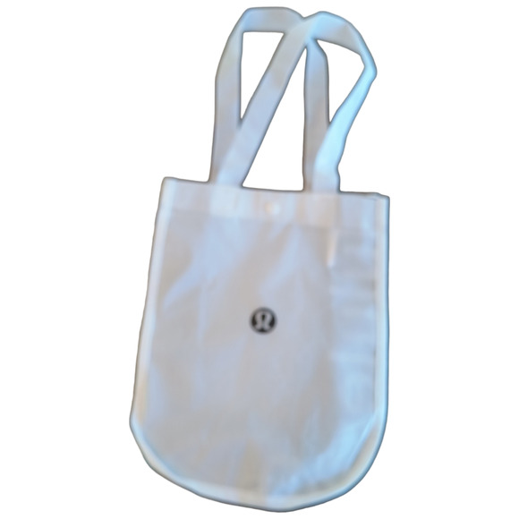 LULULEMON  Reusable Storage Bag  Medium Size Double Handle Snap close White Logo - Picture 4 of 13